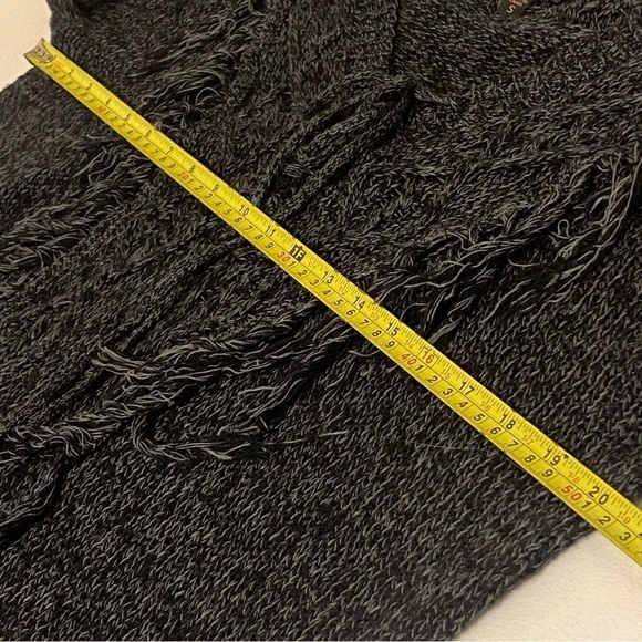 Shyanne Country Sweater Western Size S Fringed V-Neck Gray Long Sleeve Cotton - Picture 9 of 10